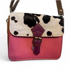 Real Leather Cow Print Hair Crossbody Bag New