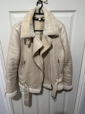 Topshop faux shearling aviator jacket