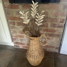 Large wicker  Jug 20” ideal for dry flowers ~ umbrella stand 