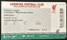 Unused 7-0 Liverpool V Manchester United 2003 Football Match Ticket Stub