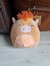 Squishmallows Nassim Orange Brown Cow Supersoft Cuddly Stuffed Plush Toy 20cm