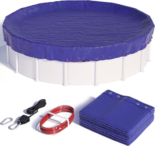 Round winter pool cover - winter,