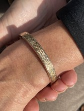 9ct Rose Gold Victorian Embossed Exceptional Bangle 10.8 Grams Birmingham 1898