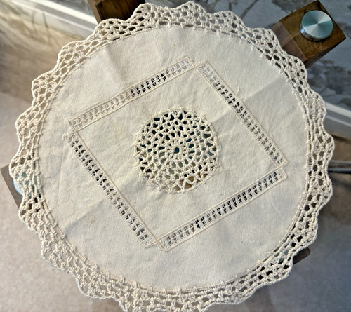Vintage ivory cotton linen - vintage, cotton/linen
