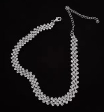 Choker Necklace Crystal Rhinestone Diamante Shine Sparkly Party Gift Dress