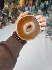 Carnelian Crystal Slab with Druzy Inclusion Natural Healing Stone