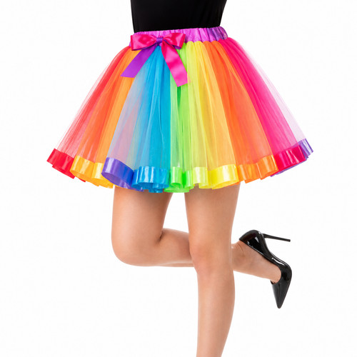 Ladies rainbow luxury tutu - rainbow,