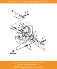 YAMAHA Nut, Self-locking, 95607-14200 OEM YZFR125 TDM900 XT660X XT660R YZ80