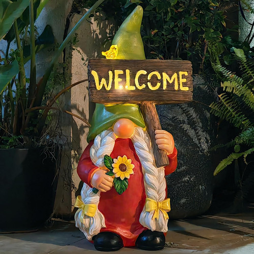 Solar large gnome lady - 22",