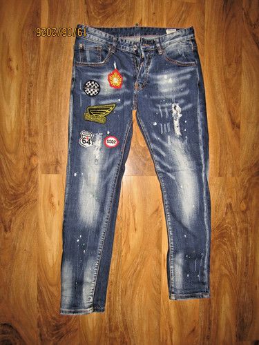 Dsquared2 jeans blue badges - blue,