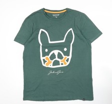 Jack & Jones Men's Green XL Graphic Dog Print T-Shirt
