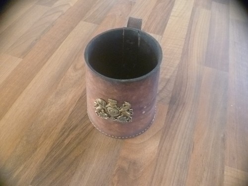 Vintage leather tankard made - leather,