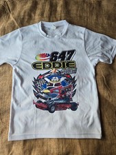 White Brisca F1 Stock Car Racing T-Shirt - Eddie 647 - XS (Unisex)