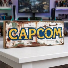 Capcom Wood Sign 28cm Retro