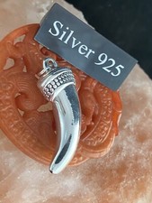 Silver Horn Of Life  Pendant And Silver Chain