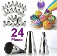 24 PIECES ICING PIPING NOZZLE TOOL SET PASTRY CAKE CUPCAKE SUGARCRAFT DECORATING