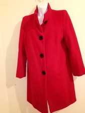 VINTAGE PRECIS COAT ~ CHRISTMAS RED VICTORIAN RIDING STYLE COAT ~ SIZE 12 PETITE