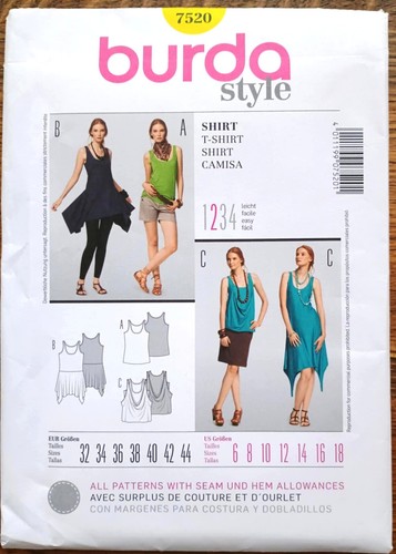 Burda 7520 dressmaking pattern - burda,