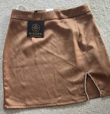 NaaNaa Bronze Brown Satin Mini