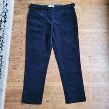 YMC You Must Create Navy Jumbo Cord Tapered Trousers Size 10 Adjustable Waist