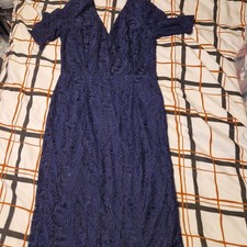 BHS Navy Lace Overlay Dress