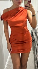 PLT burnt orange off the shoulder mini dress size 8