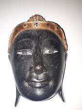 Vintage Wooden  Wood Buddha Mask Wall Hanging 23cm X 18cm