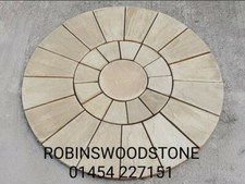 Stone concrete circle patio - circle,