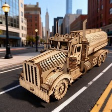 Wooden Mini Oil Tanker Model