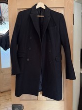 Aubin & Wills Men’s Black Overcoat Pure Wool Small