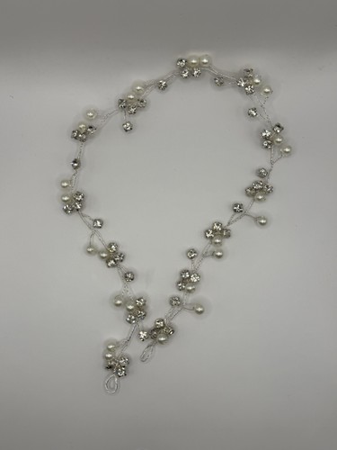 Silver pearl jewel bridal hair - jewel,