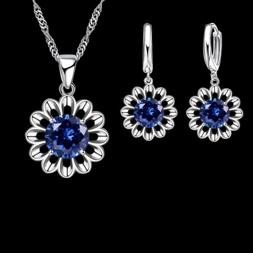 Silver necklace and earrings - and,