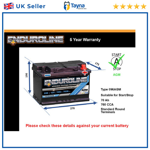 Agm car battery fits vauxhall - battery,