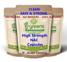 NAC N-Acetyl-Cysteine 2400mg Veg Caps - Best NAC Supplement Guaranteed 5greens