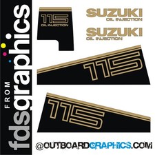 Suzuki DT115 outboard engine decals/sticker kit (1982)