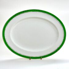 ALFRED MEAKIN GREEN BORDER OVAL SERVING PLATTER VINTAGE ENGLAND ART DECO STYLE