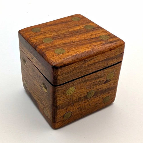 Vintage wooden dice box - wooden, 6