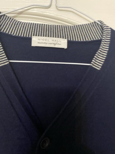 Nigel hall navy wool cardigan - nigel,