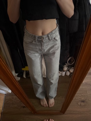 Zara grey straight leg denim - zara,