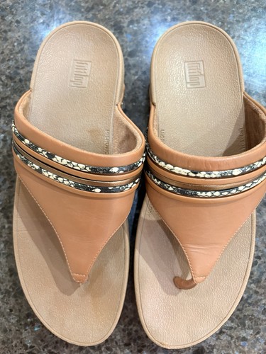 Fitflop leather tan thong - tan,