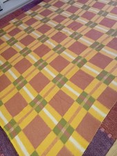 Vintage acrylic travel blanket throw 72" long x 56" wide approx