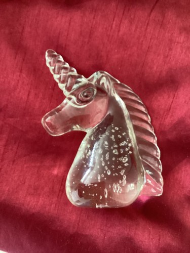 Clear crystal glass unicorn - glass,