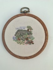 Finished cross stitch cottage - finished,