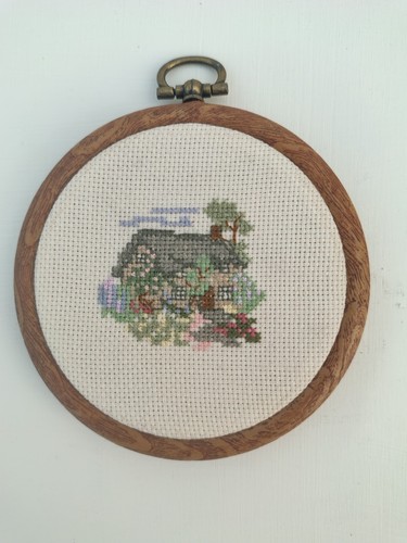Finished cross stitch cottage - stitch,