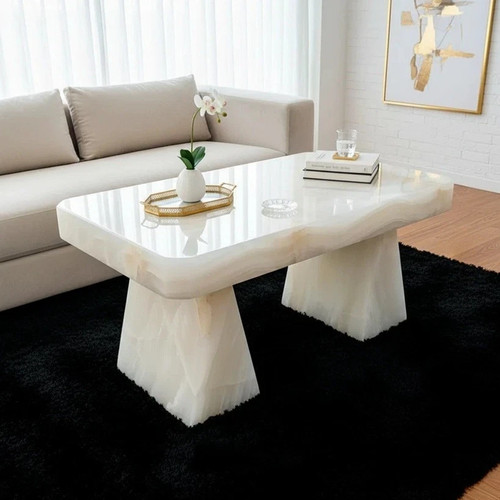 Translucent white onyx coffee - white,