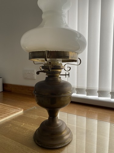 Vintage brass oil lamp - vintage,