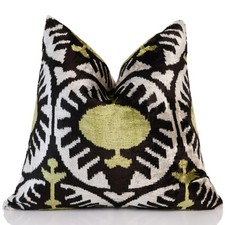 Green and Black Silk Velvet