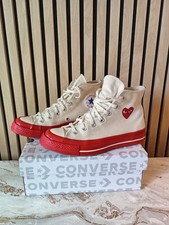 Converse Mens Chuck Taylor All Star 70 Hi Comme Des Garcons PLAY Cream Red Shoes