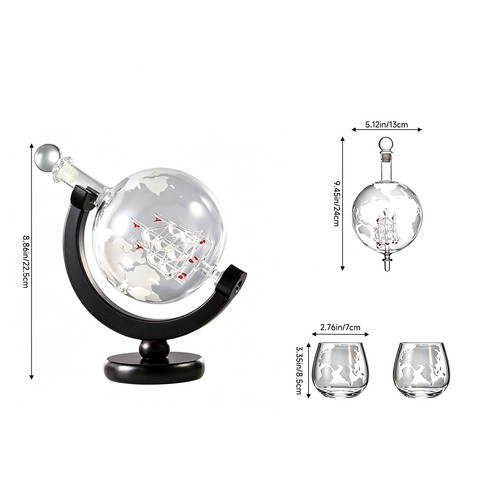 Globe whisky decanter - decanter, set