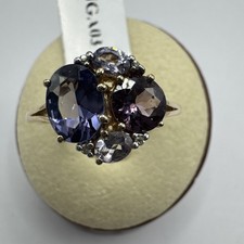 Stunning Multi-colour Spinel & Diamond 9k Gold Ring ATGW 2.52cts Size R - S